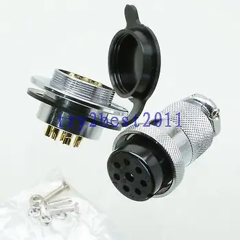 

DHL/EMS 10 Sets Aviation Plug M30 30mm 8pin male Flange O-Ring for Panel Power Chassis Metal -C1