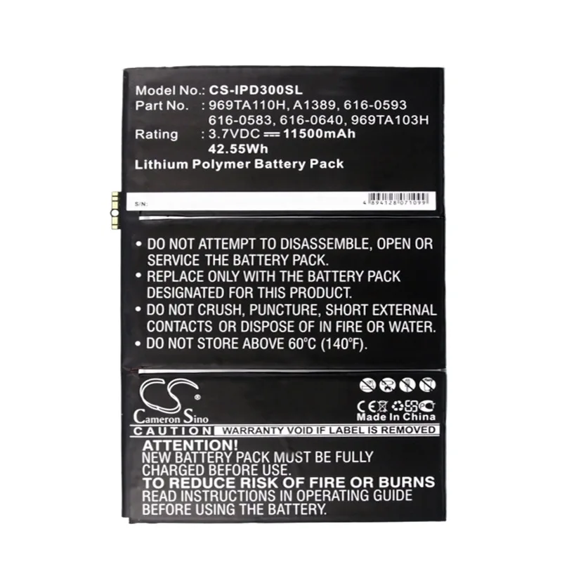 

CameronSino for iPad 3 4 A1389 MD517LL/A MD518LL/A MD519LL/A MD520LL/A MD522LL/A MD523LL/A 616-0586 616-0593 616-0604 battery