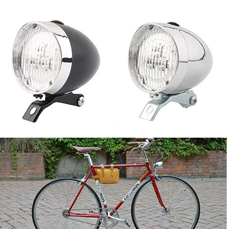 Bicycle Headlight 3LED Bike Vintage Flashlight Bracket Cycling Lighting Supplies 