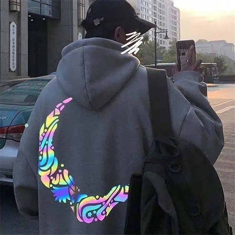 2020 Cool Moon Reflective Hoodie Streetwear Loose Black Spring Winter Sweatshirts Men Streetwear Japan Cartoo Hoodie Funny Male 2020 Cool Moon Reflective Hoodie Streetwear Loose Black Spring Winter Sweatshirts Men Streetwear Japan Cartoo Hoodie Funny Male