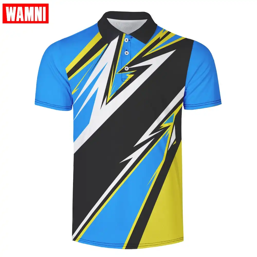 WAMNI 3D Polo camisa Casual ropa deportiva camiseta de tenis cuello vuelto Raglan hombre Harajuku Botón de alta calidad polo| | - AliExpress
