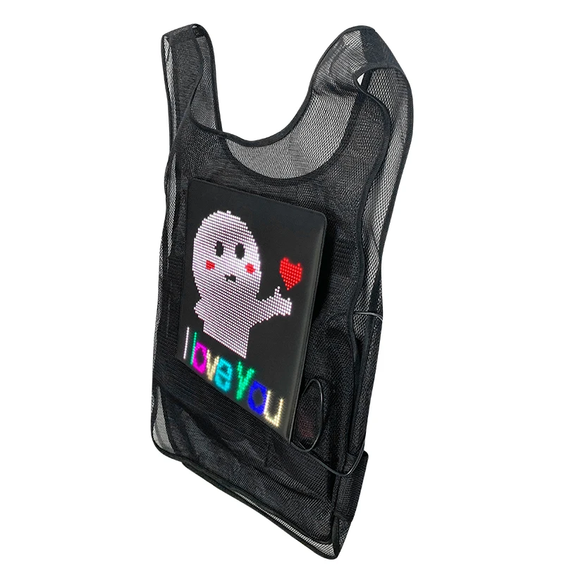 LED Advertising Panel Wireless App Control Scrolling Message and Expression Dynamic DIY LED Jacket For Delivery Box