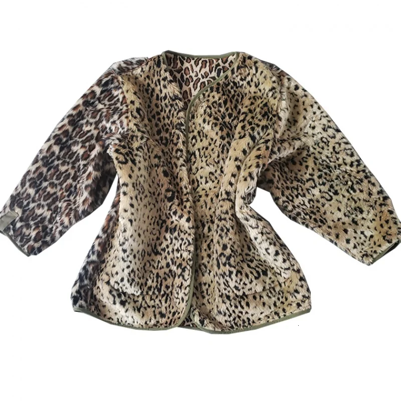 [EWQ] Autumn New Full Sleeve Leopard Imitation Fur Trend Coat Korean Style Fashion Plus Size Mink Cashmere Coats 19N-a179