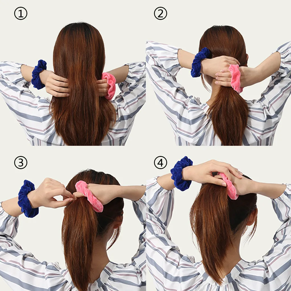 hair bows for women 1000Pcs/Set Velvet Satin Hair Scrunchie Floral Grip Loop Holder Stretchy Hair Band Leopard Women Hair Accessories silver hair clips