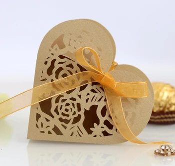 

50pcs Delicate Laser Cutting Shape Love Candy Box Wedding Birthday Favors Gifts Box For Party Decoration Supplies Favors Bags