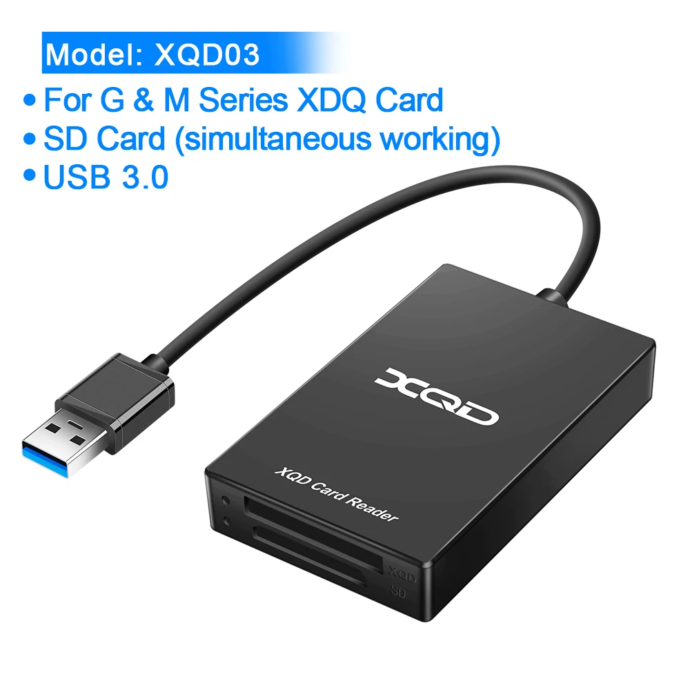 XQD03 Rocketek USB 3.0 XQD SD Working simultaneously Memory card reader Transfer Sony M/G Series for Windows/Mac OS computer - Цвет: XQD03