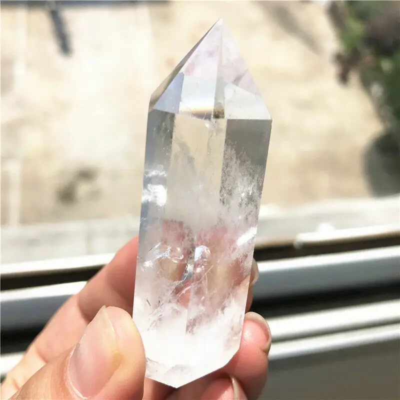 

Dropshipping 1pc Natural White Crystal Column Quartz Wand Point Obelisk Healing Natural Quartz Crystals Crystal Healing