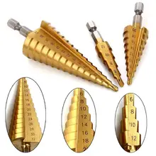 3 шт. Метрическая Спираль Флейта пагода Форма дыра резак 4-12/20/32mm HSS Сталь конус набор сверл из быстрорежущей стали с Сталь ступенчатой пирамиды дрель