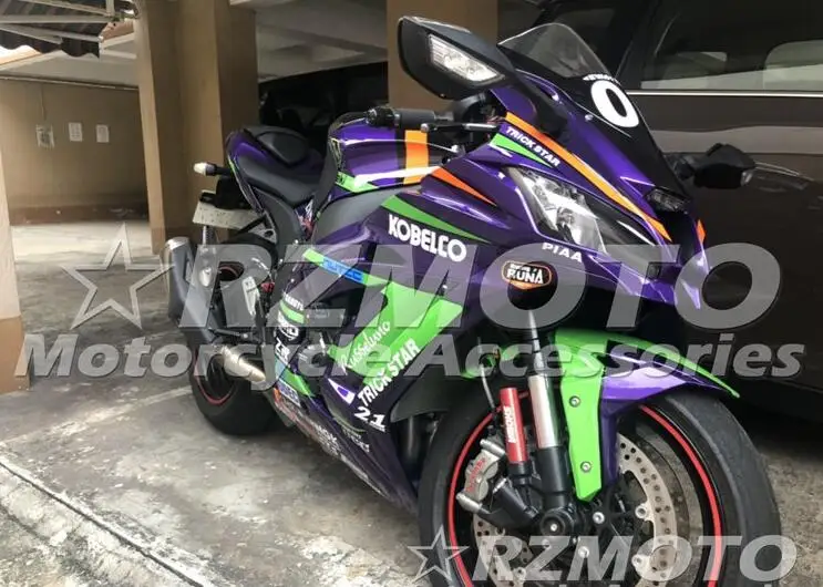 4 подарки ABS литья под давлением полный обтекатель комплект подходит для Kawasaki Ninja ZX-10R zx10r 16 17 кузов фиолетовый зеленый