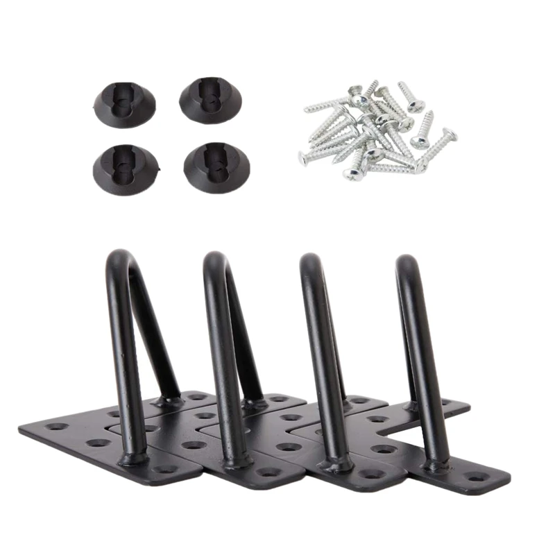 

4Pcs/Set 6 Inch Hairpin Table Legs 2-Rod Solid Wood Cabinet Legs Stylish Furniture Legs with Protector Pads