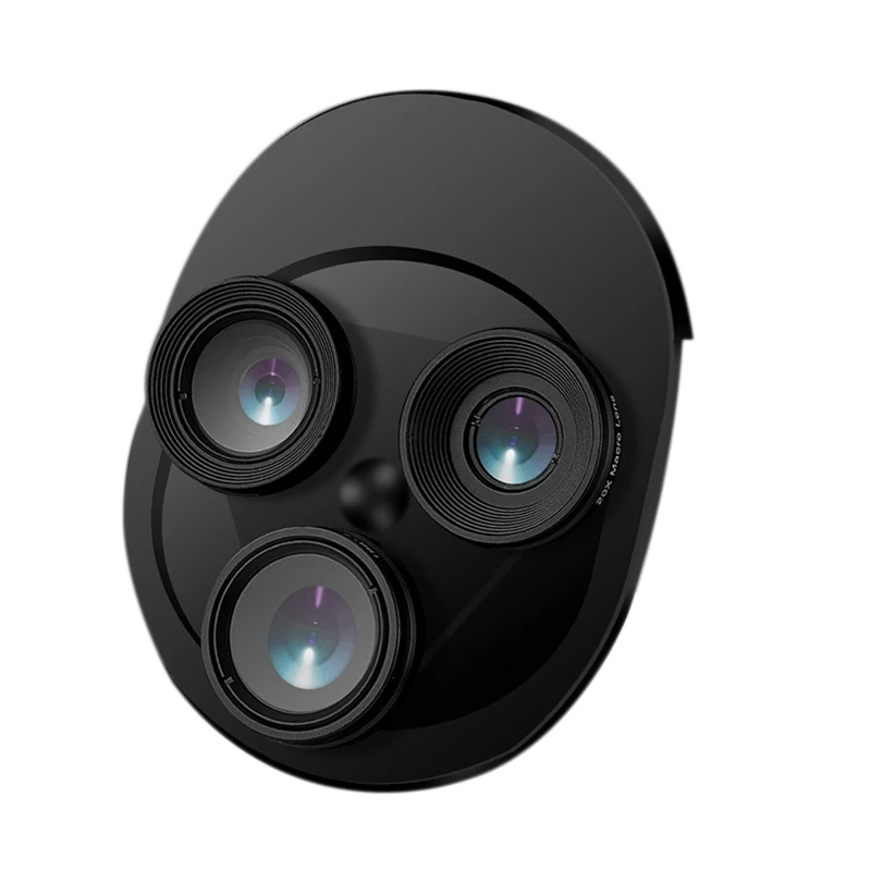 3 in 1 Mobile Phone Lens Set Integrated Rotary Phone External Lens Wide Angle Macro Fisheye Lens