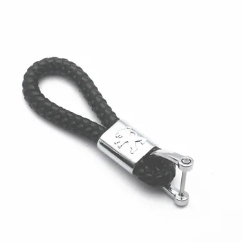 

3D Metal+Leather Emblem Car Key Ring Keychain Key Holder For Peugeot 308 206 207 408 508 RCZ 208 3008 2008 4008