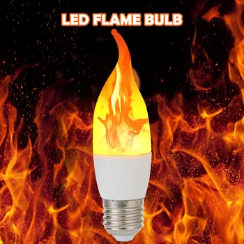 

E27 LED Flame Lamps 3 Modes Flame Effect LED Light Bulb Fun Flickering Emulation Fire Light Bar Party Affect Mood Flame Light