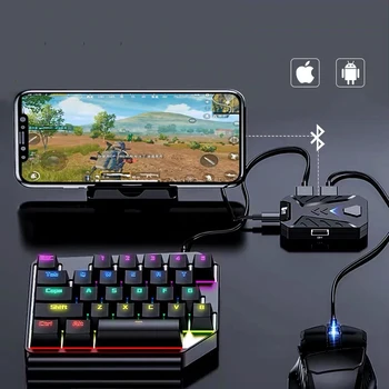 

Mobile Game Keyboard and Mouse Adapter, USB Mobile Game Controller Converter Wired/Wireless Connections, Adapter for Android/iOS