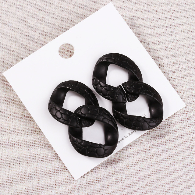 CCB Metal Chain Drop Earrings for Women Big Exaggerated Minimalist Tassel Earrings Vintage Fashion Jewelry Accessories