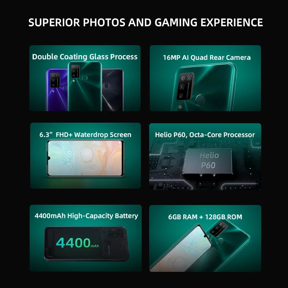 New DOOGEE N20 Pro 6GB 128GB Smartphone 16MP Quad Cameras Octa Core Android 10 Global Version 6.3