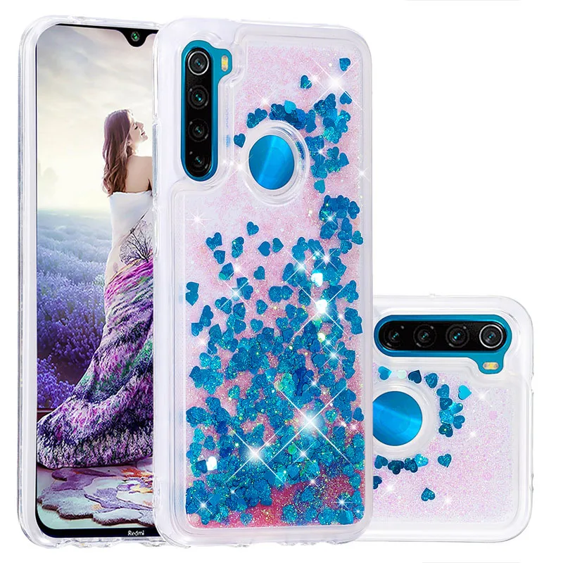Блестящий Жидкий чехол для Xiao mi Red mi Note 8 Cute Dyna mi c Quicksand силиконовый мягкий чехол Xao mi xiomi Red mi Note8 Pro 7 6 5 4X 5A
