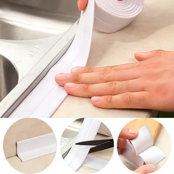 

1 Roll Household PVC Bathroom Bathtub Wall Sealing Strip Adjustment Self-Adhesive Waterproof Mold Kitchen Sink Edge Mildew Tape