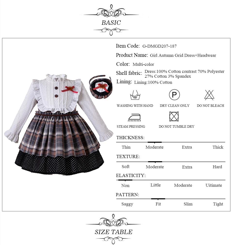 Pettigirl/многоцветное Сетчатое платье для девочек с воротником с рюшами; детское платье с длинными рукавами; осенние платья для девочек; G-DMGD207-187