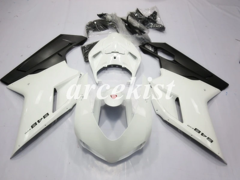 ABS полный обтекатель комплект подходит для DUCATI 848 evo 1098 1198 1098S 2007 2008 2009 2010 2011 2012 корпус черный матовый