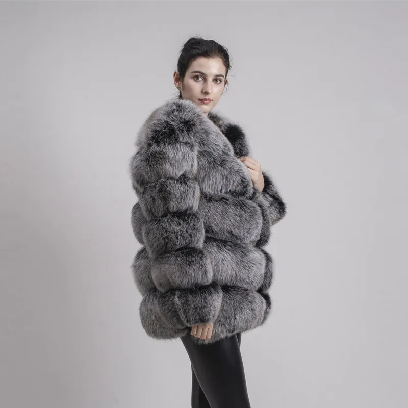 QIUCHEN/PJ8066-1 шуба из натурального Лисьего меха высокого качества; зимняя теплая Толстая куртка из лисьего меха; пальто из натурального меха с длинными рукавами, сохраняющее тепло