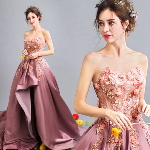 Популярное вечернее платье из тафты с милым вырезом и цветами, элегантное вечернее платье трапециевидной формы с 3d вышивкой жемчугом, Vestido