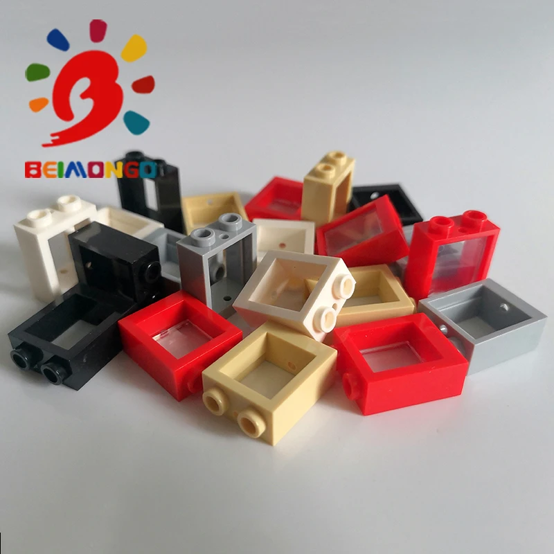 Бесплатная доставка! BEIMONGO строительный блок MOC рамка 60592*1x2x2 * стекло для рамы 1x2x2 100