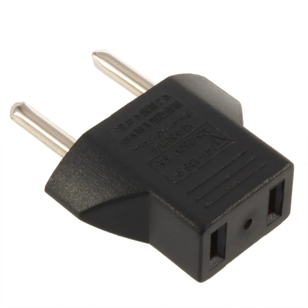 

Universal EU Adapter Plug 2 Flat Pin To EU 2 Round Pin Plug Socket Power Charger Travel Necessity Household Use