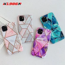 N1986N чехол для телефона для iPhone 11 11 Pro Max X XR XS Max 6 6s 7 8 Plus роскошный с мраморным гальваническим покрытием Блестящий IMD для iPhone 11