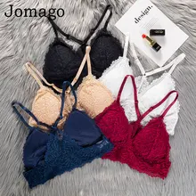 Jomago y-образный кружевной бюстгальтер, отжимать Bralette, беспроводной, плюс размер, женский бюстгальтер, сексуальные бюстгальтеры для женщин, бюстгальтер с открытой спиной, нижнее белье, мягкие бюстгальтеры