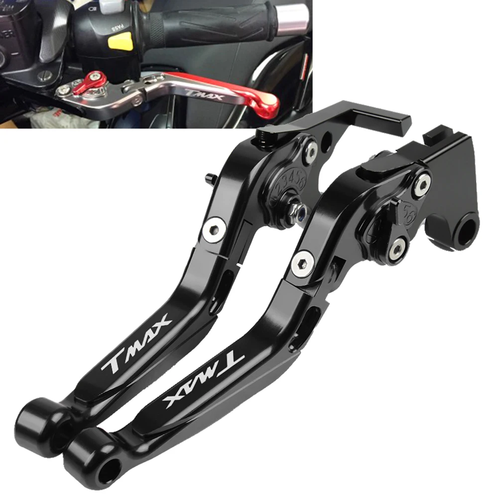 

For Yamaha TMAX 530 TMAX530 T-MAX 530 SX DX 2017 2018 TMAX LOGO Brake Handle CNC Motorcycle Scooter Clutch Brake Lever Handle