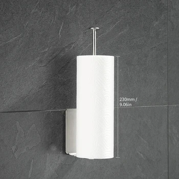 

New Stainless Steel Kitchen Paper Towel Rack Wall-mounted Punch-free Dish Cloth Storage Rack Bathroom Kitchen Polishing Rack Bra