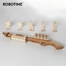 Robotime 172 шт DIY 3D разброс с резиновой лентой пуля Деревянный пистолет игра-головоломка Популярная игрушка подарок для детей и взрослых LQ501