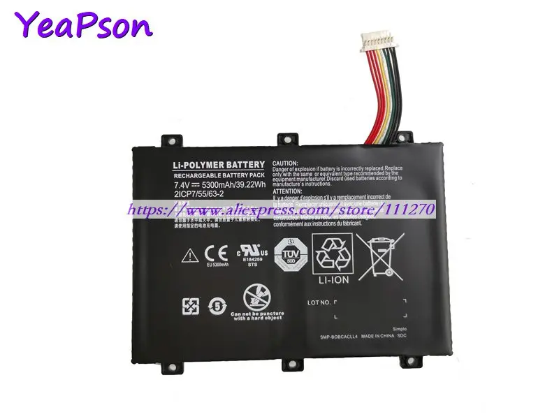 Yeapson Новый 7 4 В 39 22 Вт ч 21 93042 01 SMP BOBCACLL4 Аккумулятор для Xplore XSlate B10 IX101B2 D10