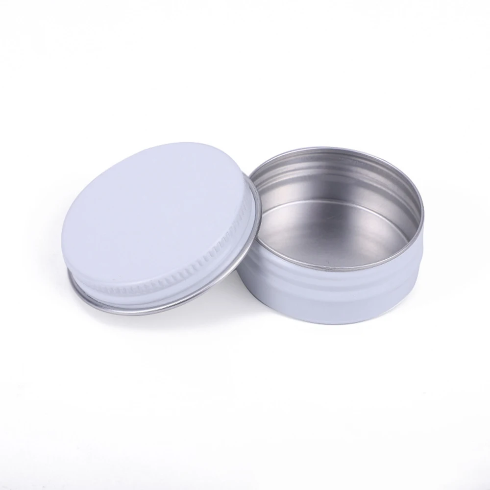 50Pcs/Lot 0.5Oz 1Oz 2Oz Metal Round Balm Tins White Aluminum Cans Empty  Containers with Screw Lids for Salve, Spices or Candles - AliExpress
