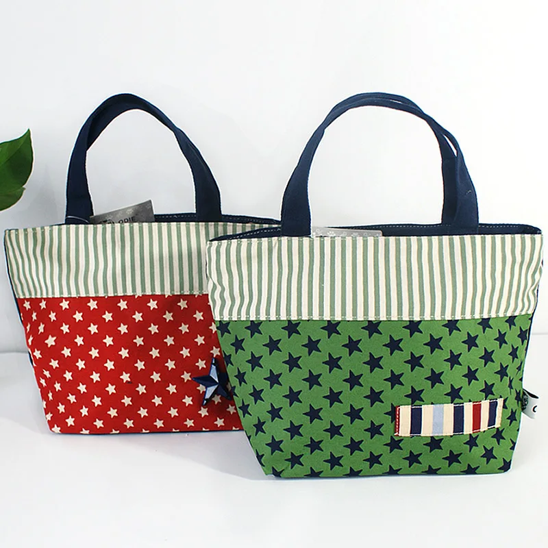 Стиль звезда Таймс модный Печатный холст ланч бокс сумка европейский и американский стиль Женская Bento коробка сумка Мама Женская'