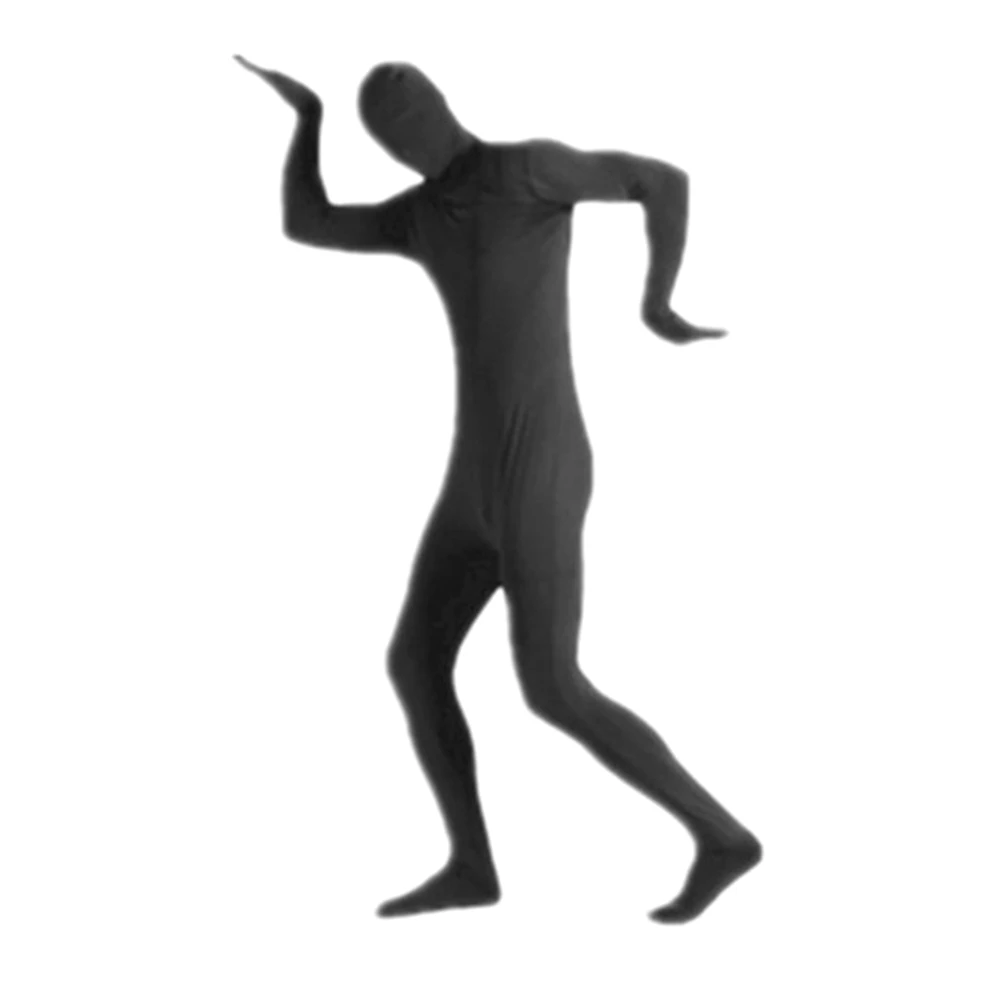 thumbnail image 1 of Traje Zentai de cuerpo entero para adultos, traje ajustado de segunda piel de licra para hombre, disfraz de Cosplay para fiesta de Halloween, mono negro y verde, 1 of 5