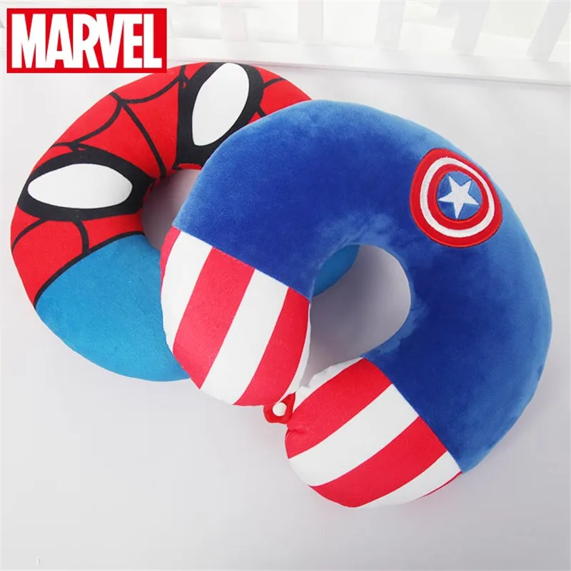 U-образная замшевая Подушка с мультяшным принтом Marvel удобная для мужчин и женщин