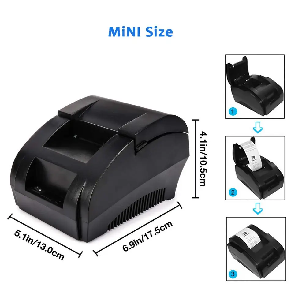 Zjiang POS термопринтер Мини 58 мм USB POS чековый принтер для Resaurant супермаркета магазина Чековая машина EU US Plug