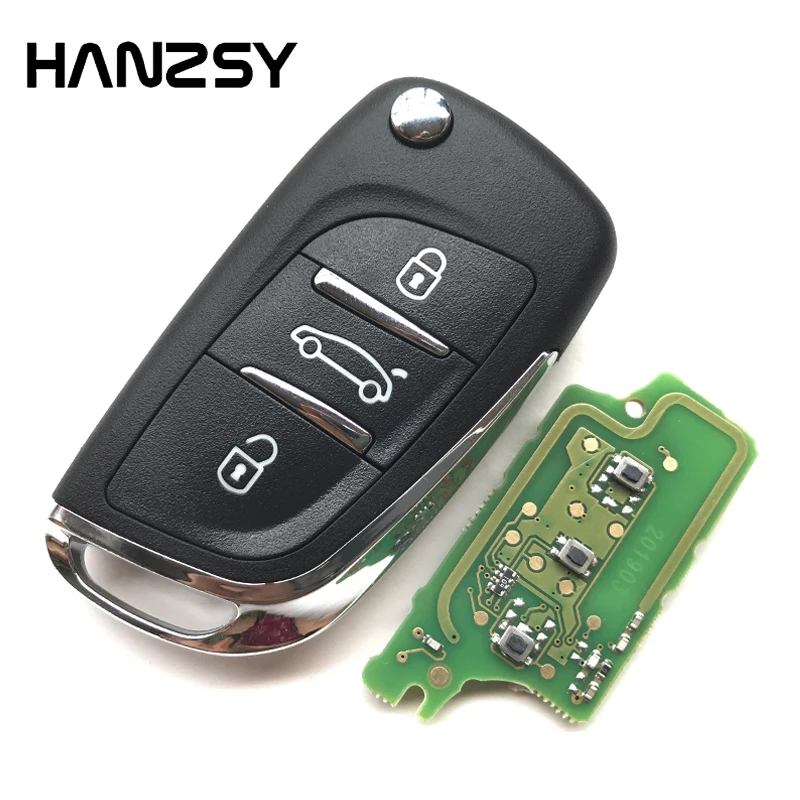 3 Buttons 433MHz Remote key For peugeot 407 307 807 207 308 Modified ASK Car Flip Folding key ID46 Chip VA2/HU83 blade CE0536