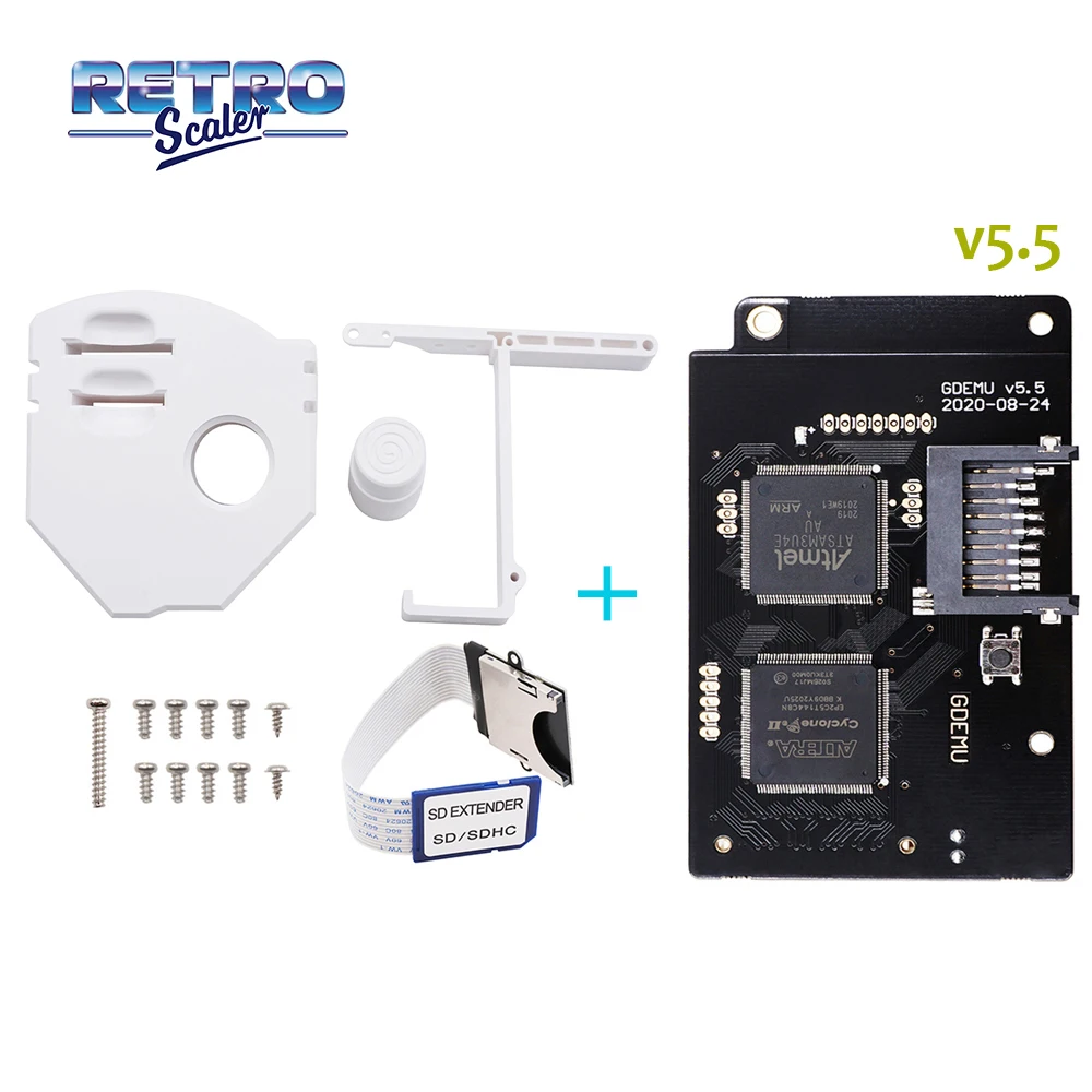 RetroScaler DC V5.5 GDEMU Optical Drive Simulation Board for SEGA DC Game Console and Remote SD Card Mount Kit for GDEMU