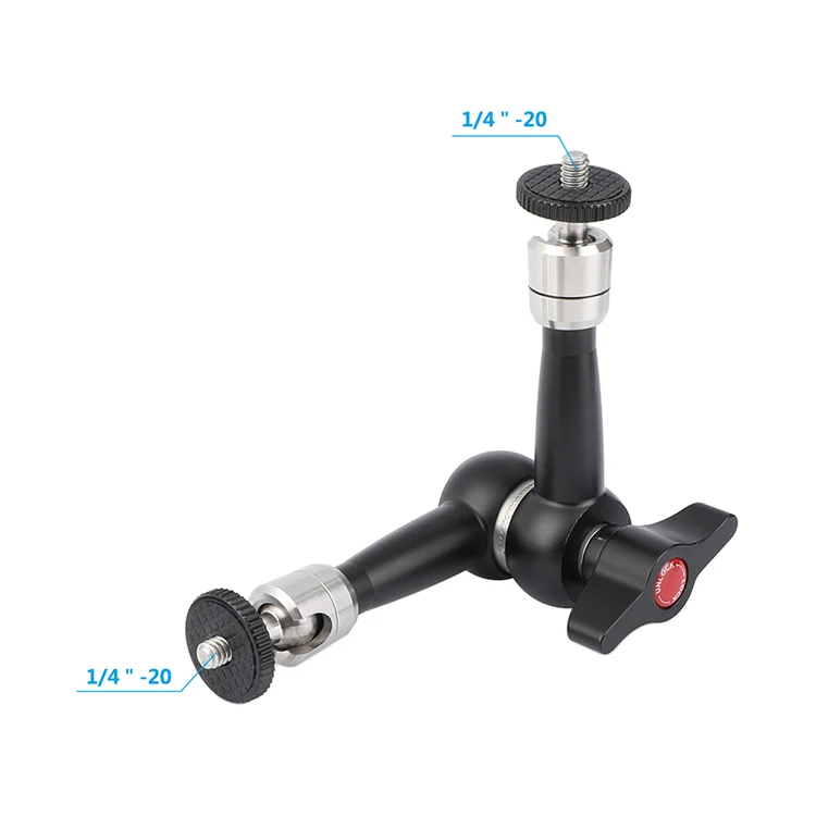 7.3" Articulating Magic Arm With 1/4"-20 Thread Screw Mounts For LED Light/Monit