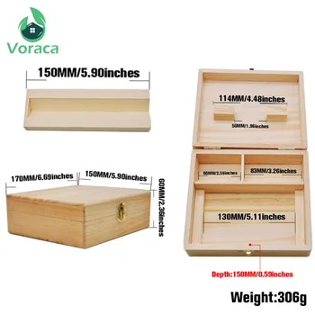 

Wood Stash Boxes With Rolling Tray Multifunctional Handmade Cigar Storage Box Tobacco Smoke Storage Box Smoking Accessories