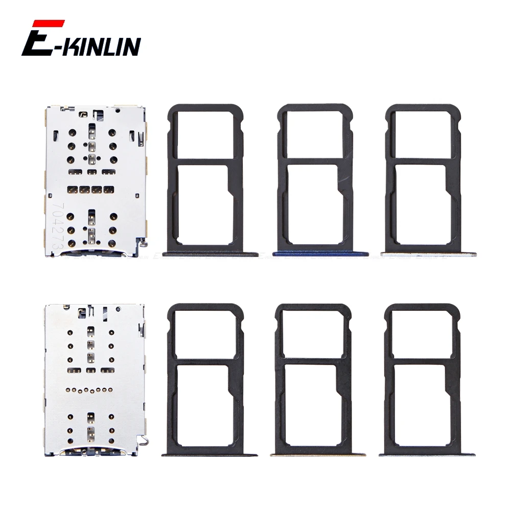 

Sim Micro SD Card Socket Holder Slot Tray Reader For HuaWei P9 P8 Lite 2017 2016 Adapter Container Connector Replacement Parts