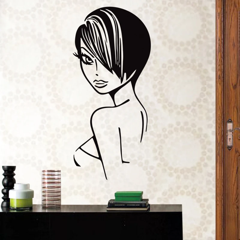 Hair Salon Wall Decal Sticker Barber Shop Scissor Vinyl Window Decals Decor Mural Hairdresser Glass Beauty | Дом и сад
