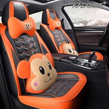 

KADULEE Leather car seat covers For ford focus mk1 focus 2 3 mondeo mk4 fiesta mk7 figo ranger edge fusion 2015 kuga accessori