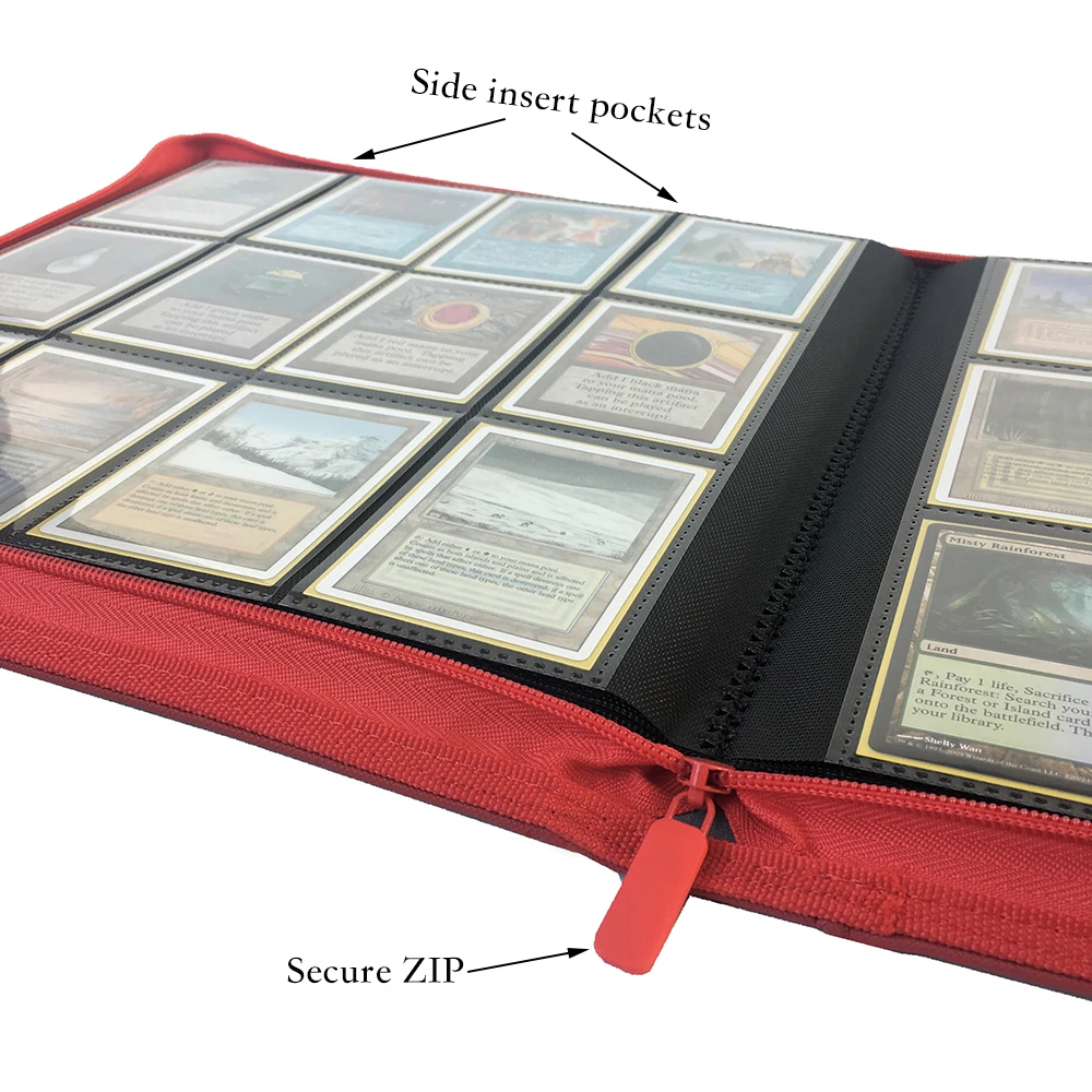 480 Pockets Side Loading Trading Card Binder Pages - Zip