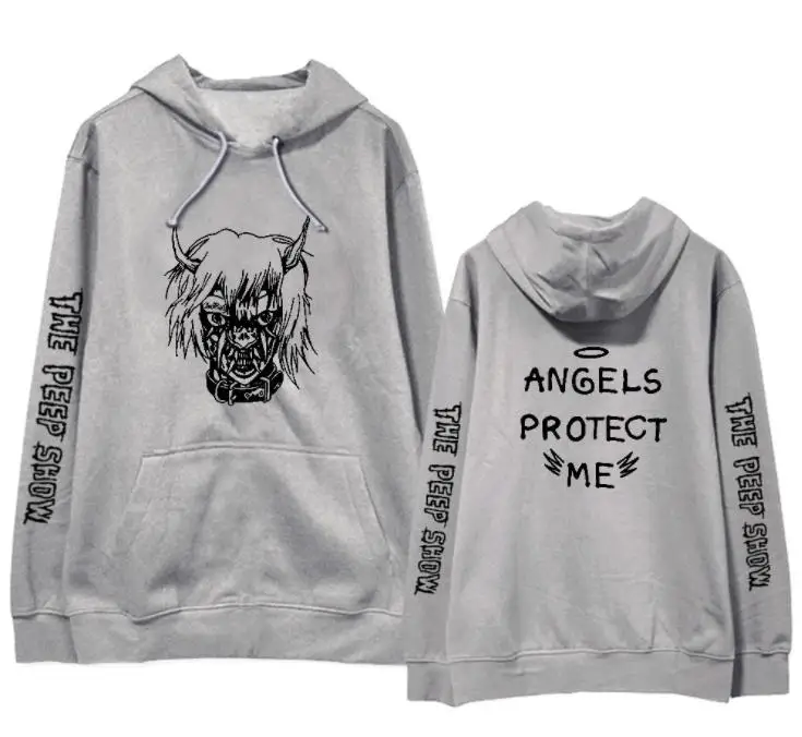 Модный пуловер в стиле хип-хоп lil peep angels protect me same с принтом, толстовки унисекс, флисовая/тонкая свободная толстовка, 5 цветов