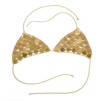 

cross-border deserve to act the role of new fashion hot style acrylic body chain chic nightclub sexy bra chain necklace