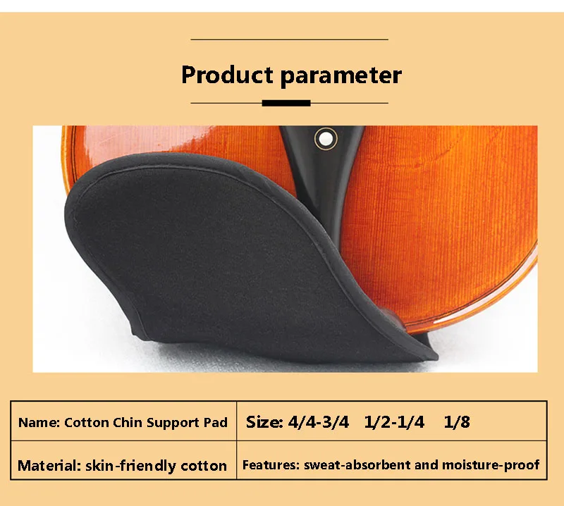 Description Picture 3 of item4/4 3/4 1/2 1/4 1/8 1/10 Violin Soft Cotton Chinrest Children's Multicolor Shoulder Pad Accessories
